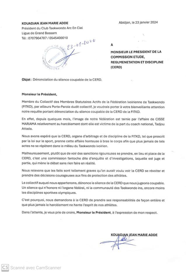 Taekwondo – Révocation du président de la FITKD : Jean-Marc Yacé était bien informé du mécontentement généralisé