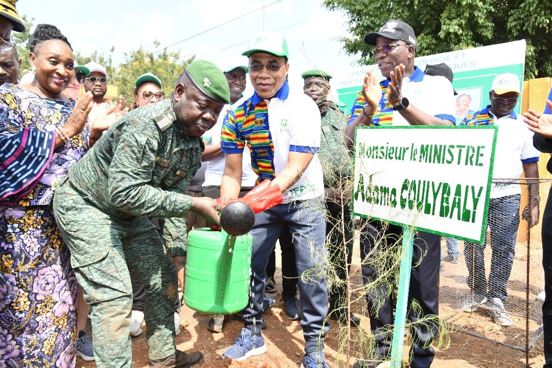 Dimbokro : Adama Coulibaly, Goudou Coffie et Jacques Assahoré initient un planting d’arbres lors des JFAC 2025