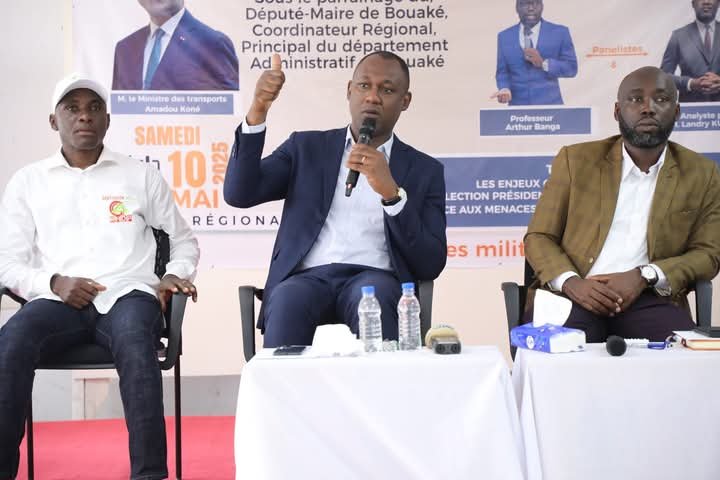 Bouaké-Rentrée politique de la Génération Active RHDP : Arthur Banga et Landry Kuyo exhortent les populations à des élections sans violence
