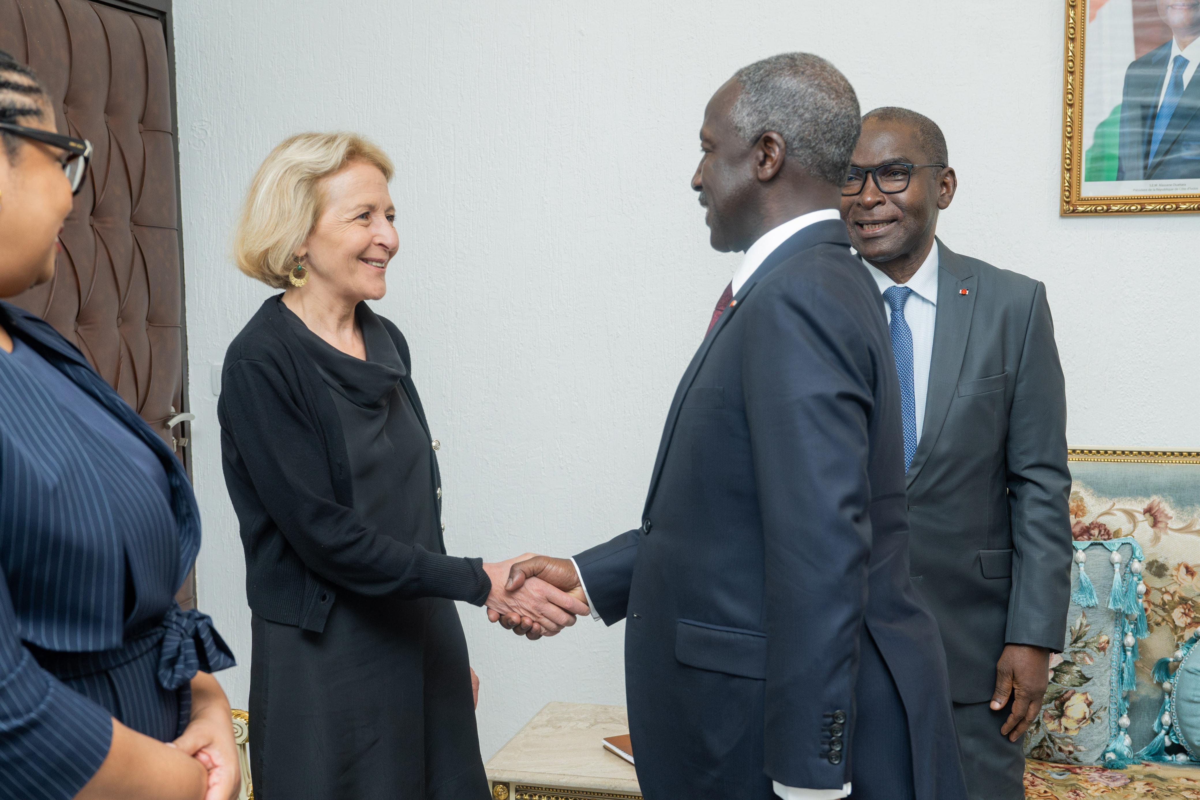 Assemblée nationale : Adama Bictogo accorde une audience à Mme Laure de La Raudière et à Abdelmalek Kettani