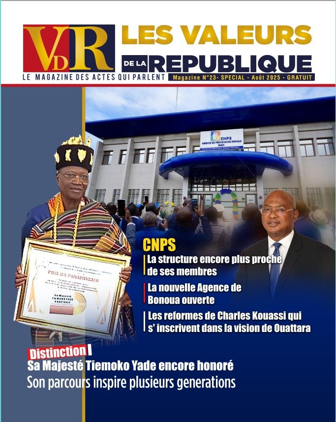 Médias : "Les valeurs de la République" d’août 2025 : Tiémoko Yadé et les performances de la Cnps mis en lumière