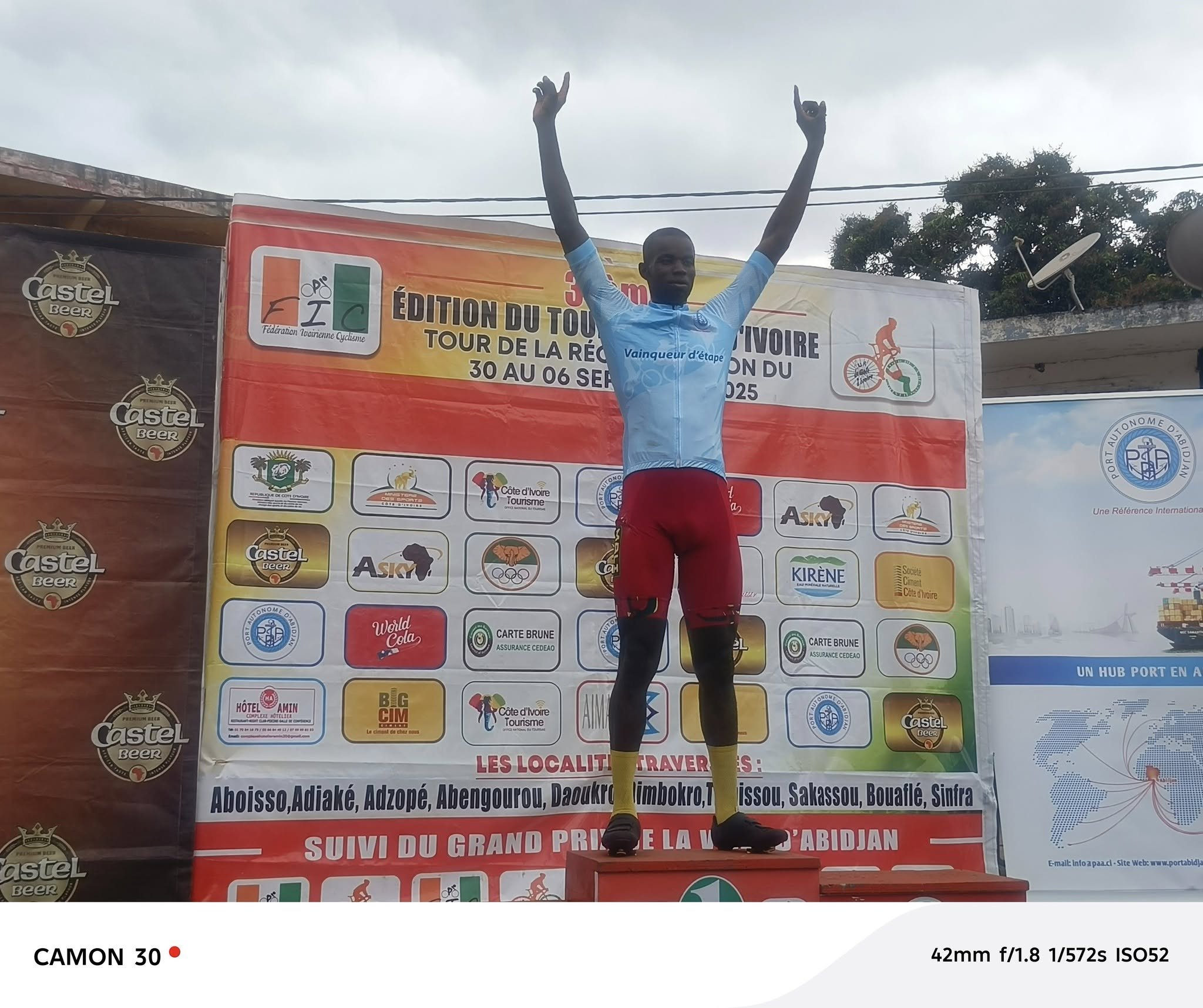 Tour de Côte d’Ivoire 2025 (5e étape) : Yaya Diallo double la mise, Ngueguim Steve s'empare du maillot jaune