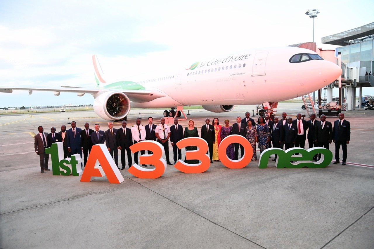 Transport aérien : La Première Dame Dominique Ouattara réceptionne le nouvel A330neo d’Air Côte d'Ivoire