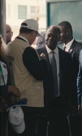 Présidentielle 2025 : Le Président de la République Alassane Ouattara au siège de son parti pour la nuit électorale