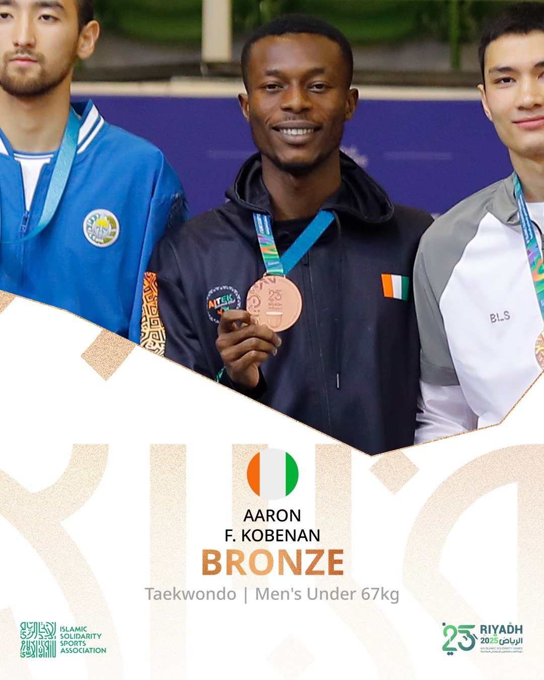 Jeux de la Solidarité Islamique Ryad 2025 : Le taekwondoïste Aaron Kobenan offre une 3ᵉ médaille à la Côte d’Ivoire