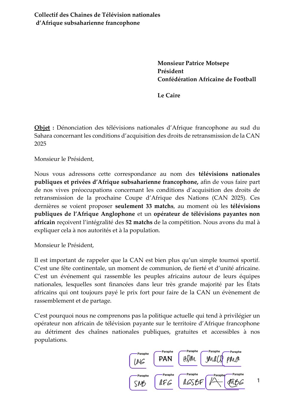 Droits de diffusion CAN 2025 : Les chaînes francophones dénoncent une rupture d’équité