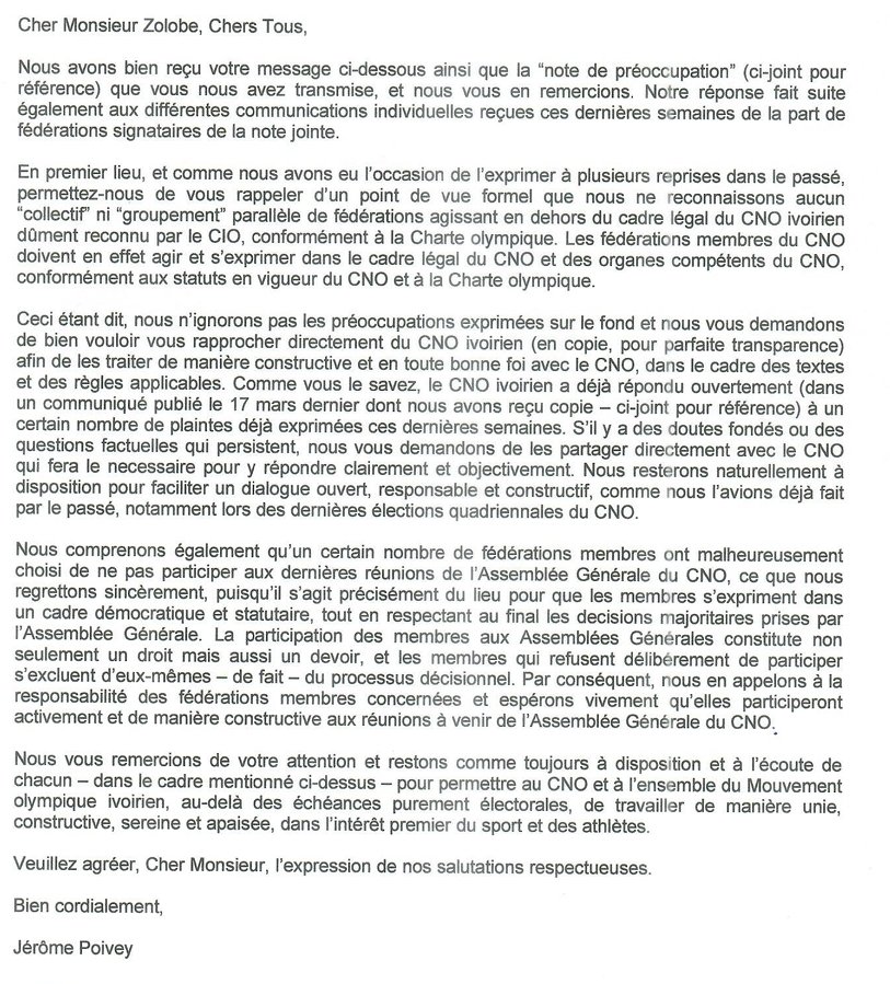 Processus électoral du CNO-CIV, Crise dans des fédérations : Le CIO recadre le « Groupe Solidarité » et appelle au dialogue